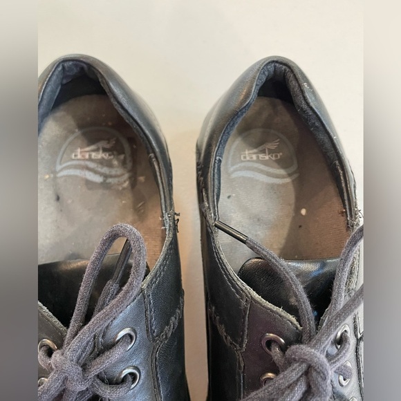 Dansko Black Shoes 41 Womens 10.5-11 Chunky Oxford lace up Business casual - Picture 4 of 9